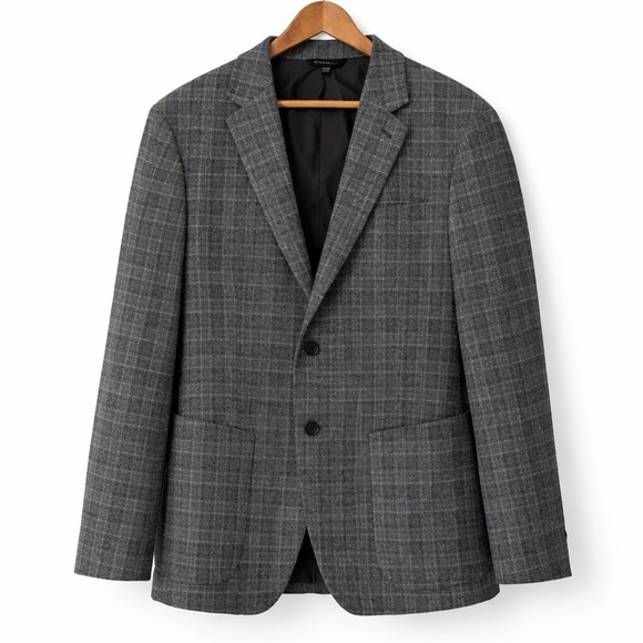 Banana Republic Other - Banana Republic 44R Gray Plaid Wool Blend Blazer Sport Coat 44 Regular